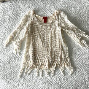 Crocheted Cream color Boho top
